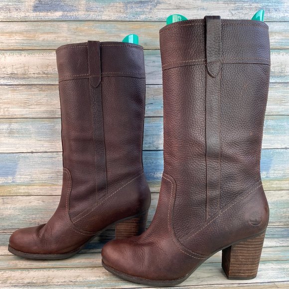 Timberland Brown Pull On Waterproof Mid Calf Boots - Picture 2 of 12